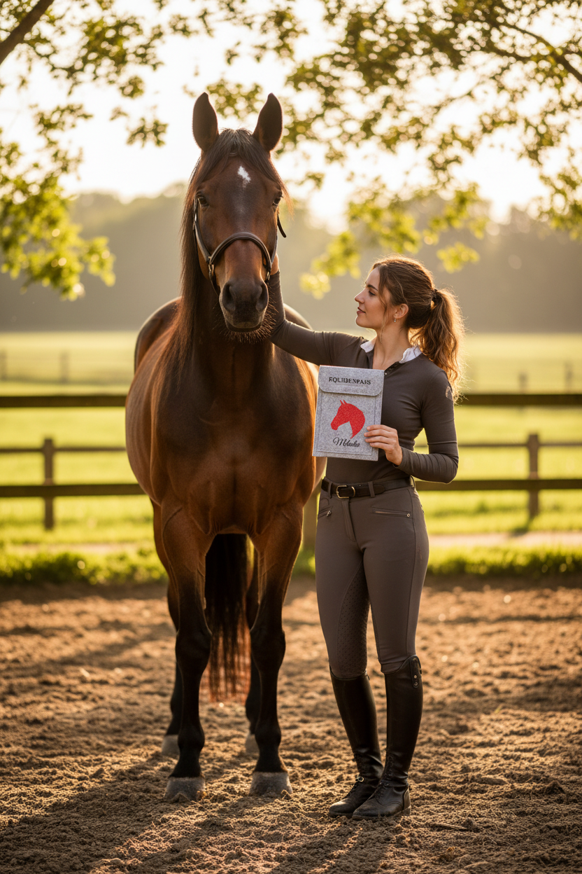 Frau mit Pferd und Equidenpass - Lifestyle 2