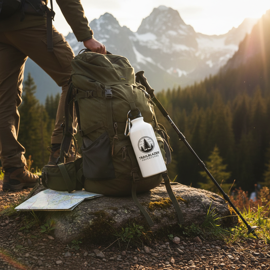 Personalisierte Aluminium-Trinkflasche 400ml beim Wandern - ideal für Outdoor, Sport und Trekking