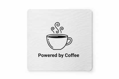 Personalisiertes Mauspad Coffee Design in Schwarz - Powered by Coffee