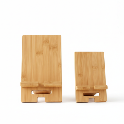 Bambus Handy Tablet Halter Set verschiedene Größen höhenverstellbar Holz Design