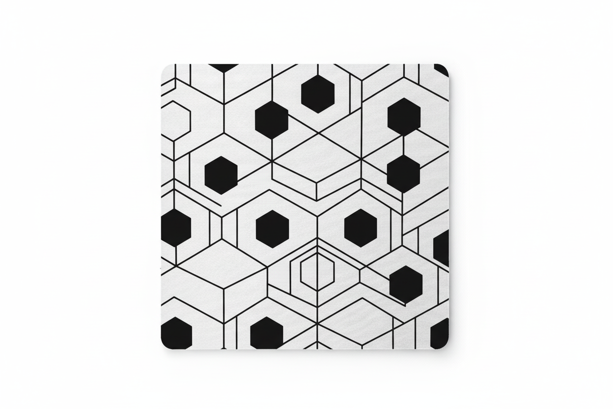 Personalisiertes Mauspad mit geometrischem Muster in Schwarz - Sublimationsdruck Design