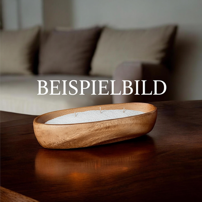 Beispielbild: Bambusschale mit weißem Kerzensand – Perfekte Kombination für individuelle Kerzenkreationen