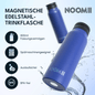  Edelstahl Trinkflasche 800ml blau– auslaufsicher für Büro und Sport

