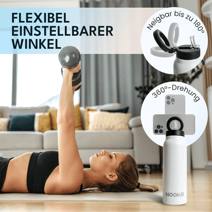 Edelstahl Trinkflasche 800ml – Magnetdeckel & Handyhalter
