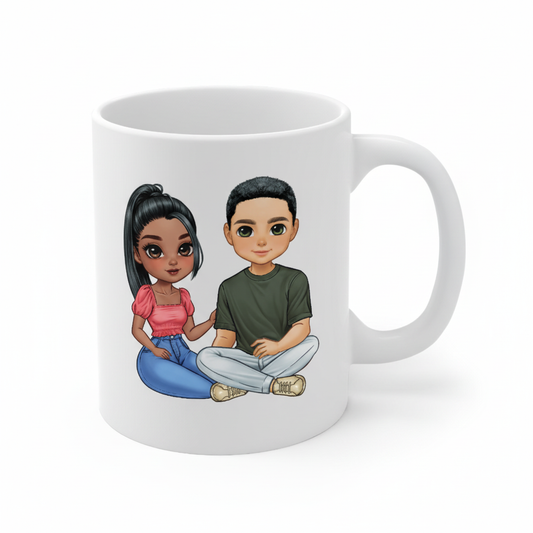 Personalisierte Tasse mit Pärchen-Motiv