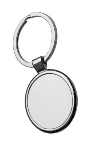 Handpolierter Schlüsselanhänger mit integriertem Spiegel aus Hochglanz-Metall
