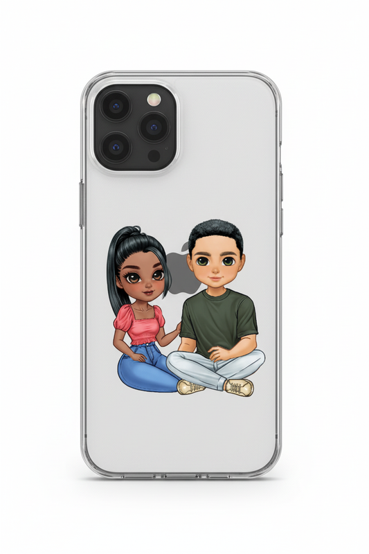Transparente Handyhülle mit Pärchen-Motiv