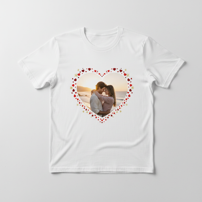 Weißes T-Shirt mit Herz-Motiv